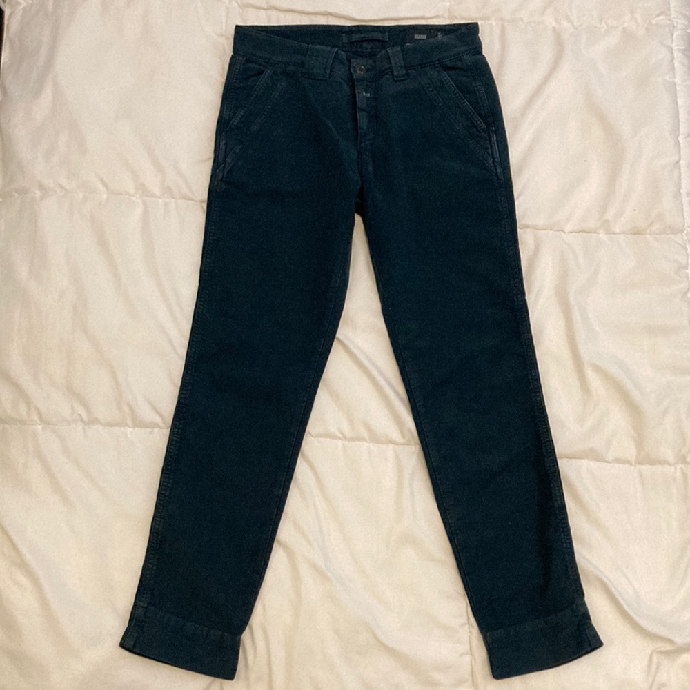 Closed Women’s Pants Italian Dark Green Baumwolle Cropped Skinny Jill Size 40